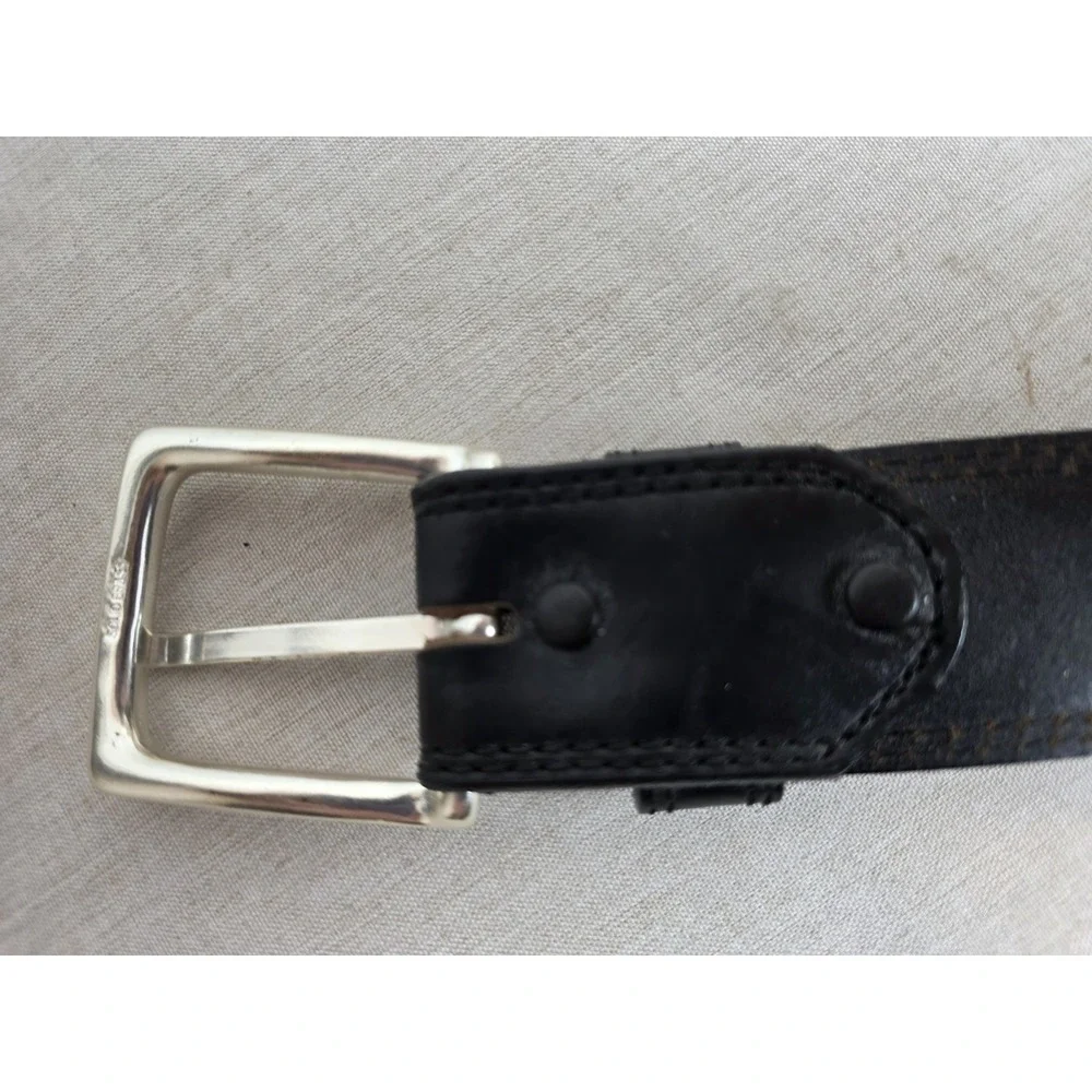 Red Wing 96519 Black Leather Belt Size 46 Made in‎ USA Solid Brass Buckle